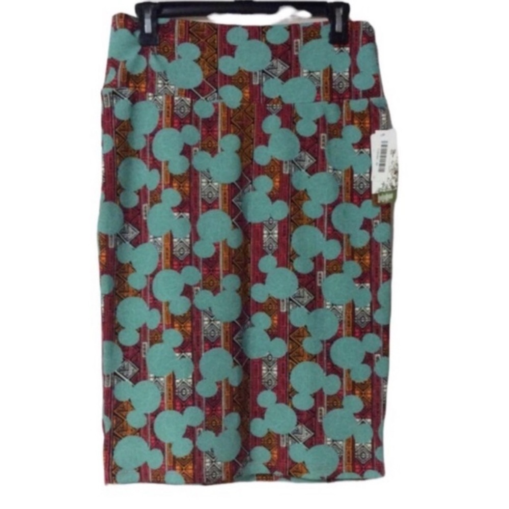 LULAROE Multicolored Disney MICKEY MOUSE Cassie Pencil Style Skirt Size Medium